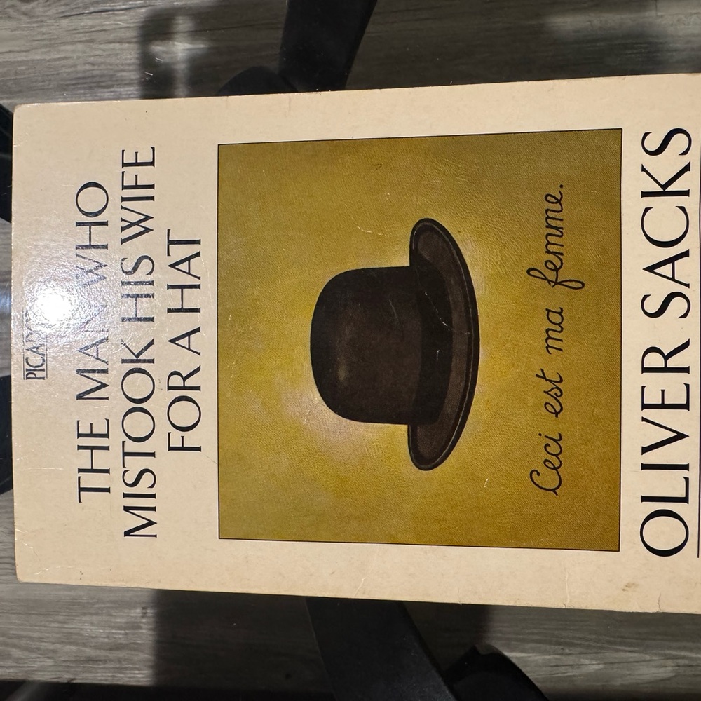 The Man Who Mistook His Wife for a Hat by Oliver Sacks – Beige & Olive Cover